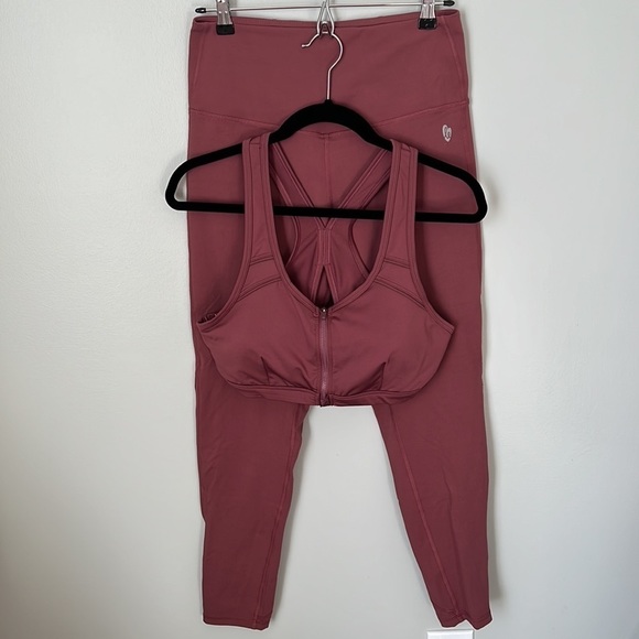 Pants - Deep Mauve Leggings & Sports Bra Set